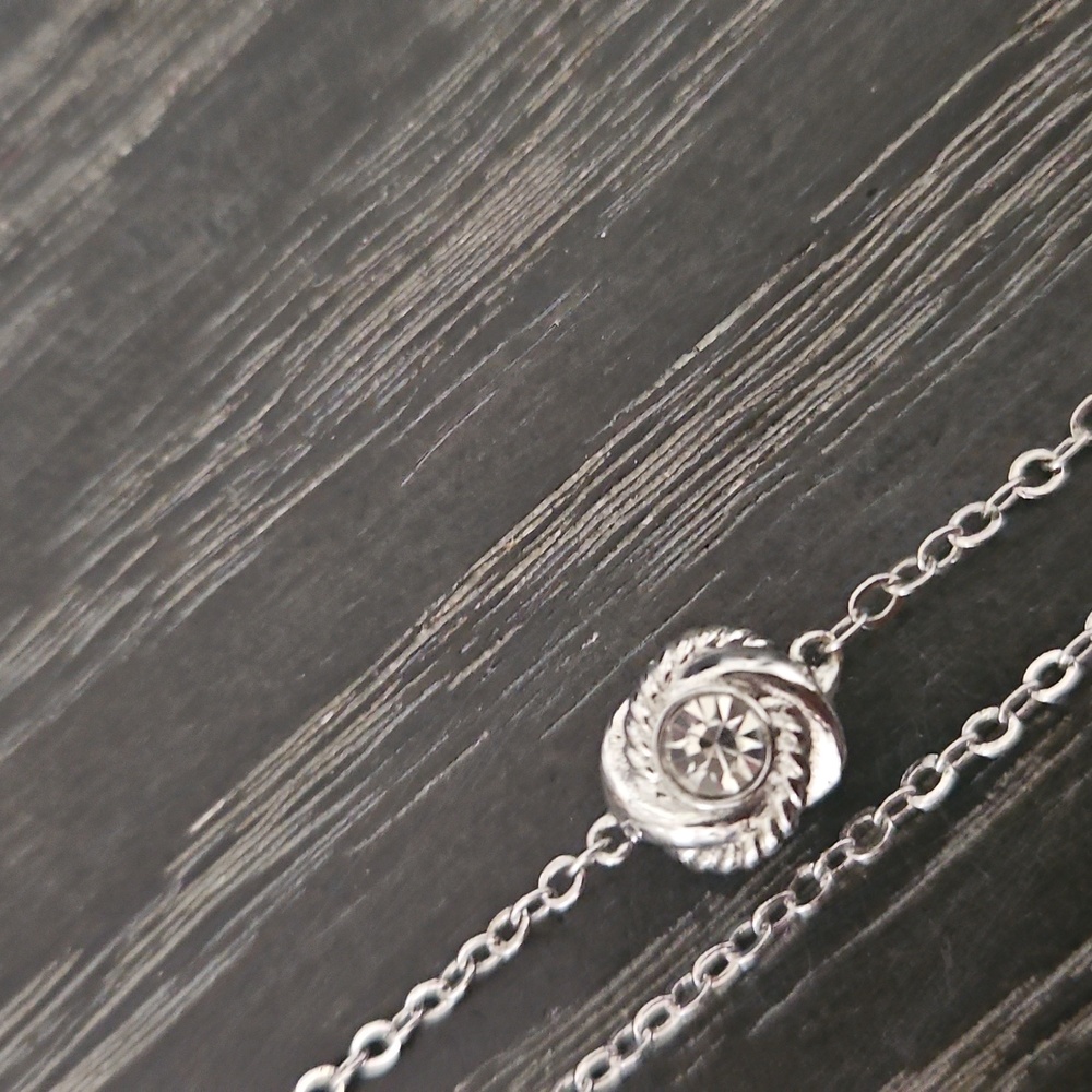 Kate Spade Long Silver Necklace with Crystal Accents - Picture 5 of 6